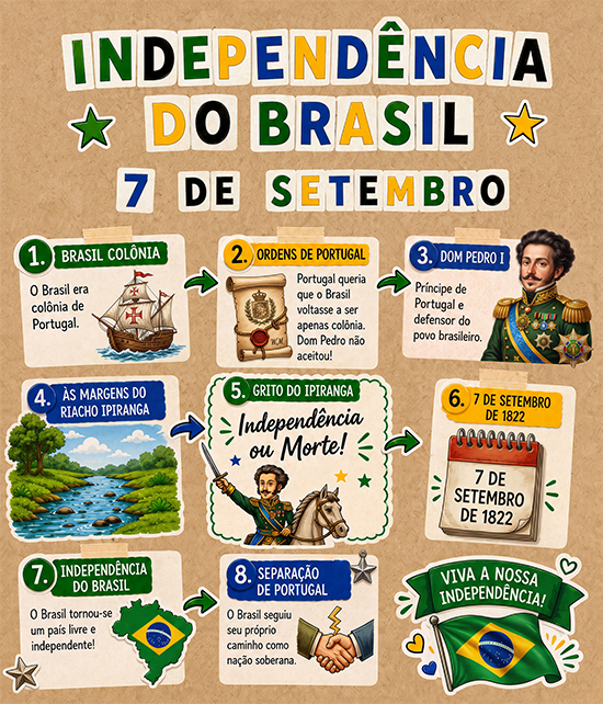 Manual de Montagem do Banner da Independência do Brasil em Papel Kraft
